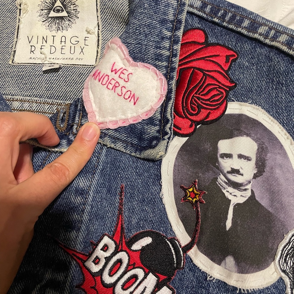 Patch Denim Jacket L - image 8